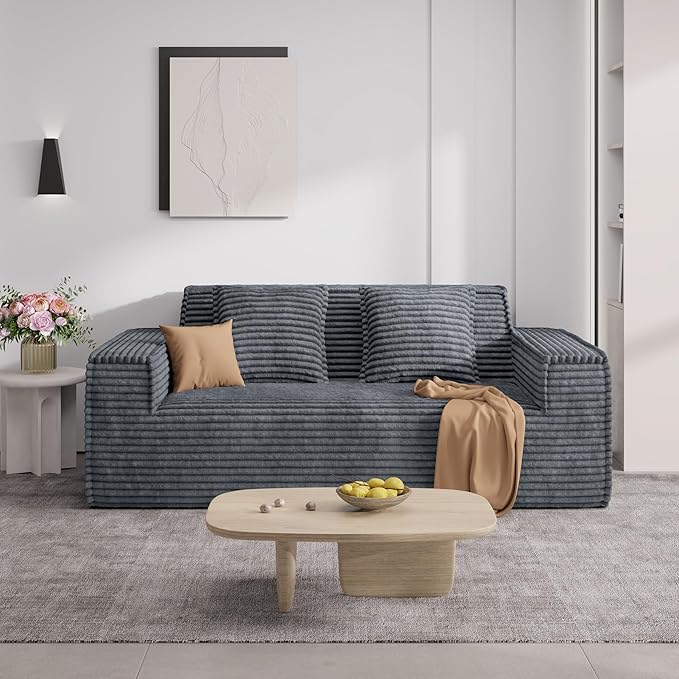Minimalist Corduroy Modular Sectional - Frameless Cloud Sofa & Sofa Bed
