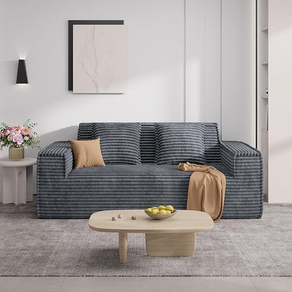 Minimalist Corduroy Modular Sectional - Frameless Cloud Sofa & Sofa Bed