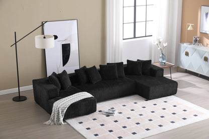 Minimalist Corduroy Modular Sectional - Frameless Cloud Sofa & Sofa Bed
