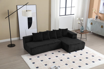 Minimalist Corduroy Modular Sectional - Frameless Cloud Sofa & Sofa Bed