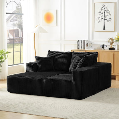 Minimalist Corduroy Modular Sectional - Frameless Cloud Sofa & Sofa Bed