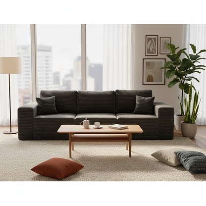Minimalist Corduroy Modular Sectional - Frameless Cloud Sofa & Sofa Bed