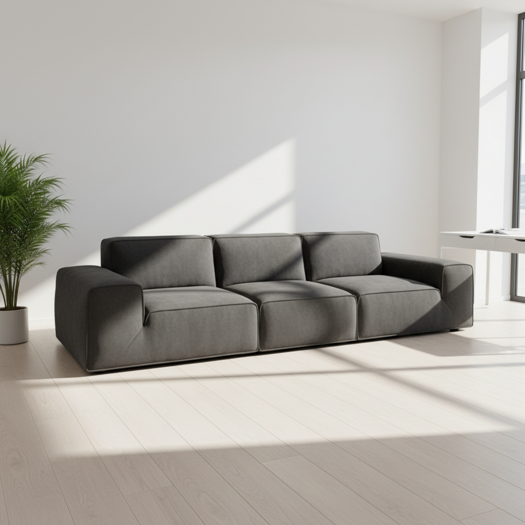 Modern Minimalist Fabric Straight Compression Sofa Set