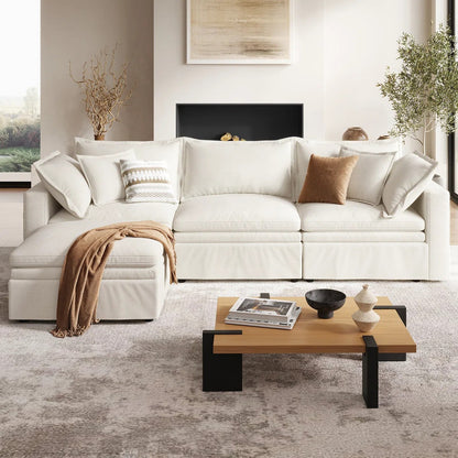 Grand Cloud U-Shaped Modular Sectional - Premium Chenille Frameless Sectional & Sofa Bed