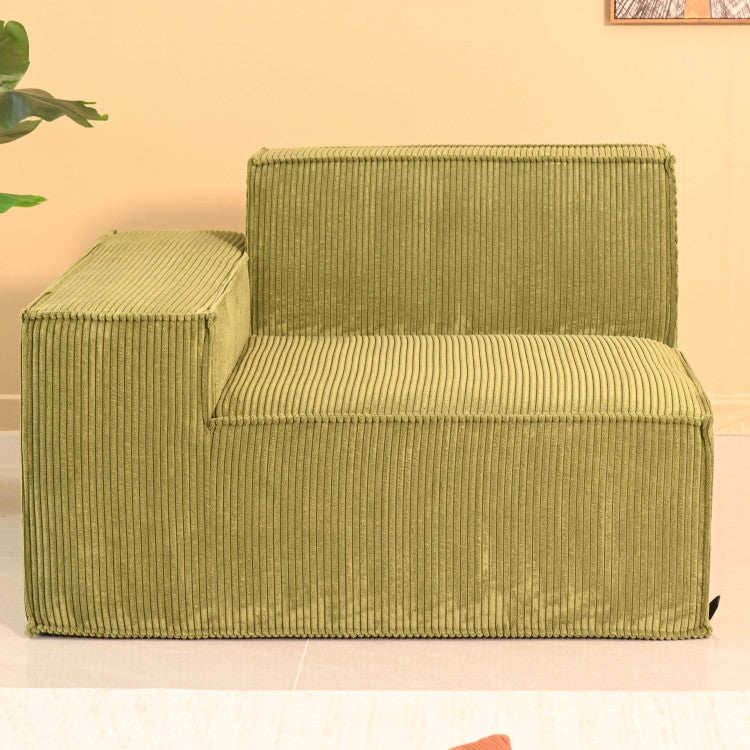 Tofu Block Corduroy Modular Sofa - Frameless Cloud Sectional & Convertible Sofa Bed