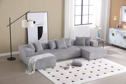 Minimalist Corduroy Modular Sectional - Frameless Cloud Sofa & Sofa Bed