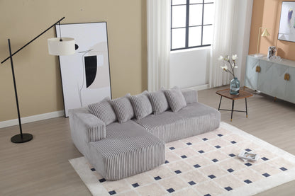Minimalist Corduroy Modular Sectional - Frameless Cloud Sofa & Sofa Bed