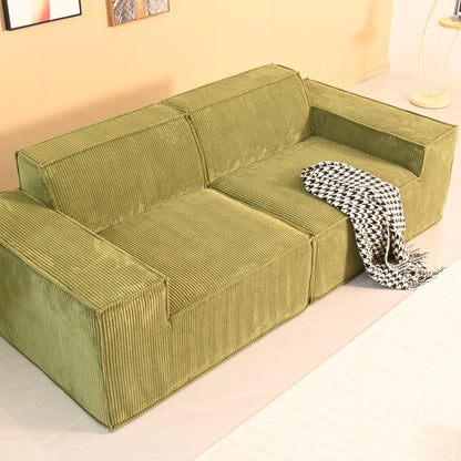 Tofu Block Corduroy Modular Sofa - Frameless Cloud Sectional & Convertible Sofa Bed