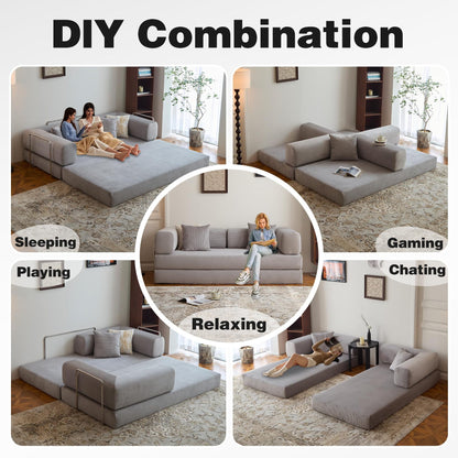 The Cloud Convertible - Corduroy Vacuum-Compressed Sofa Bed