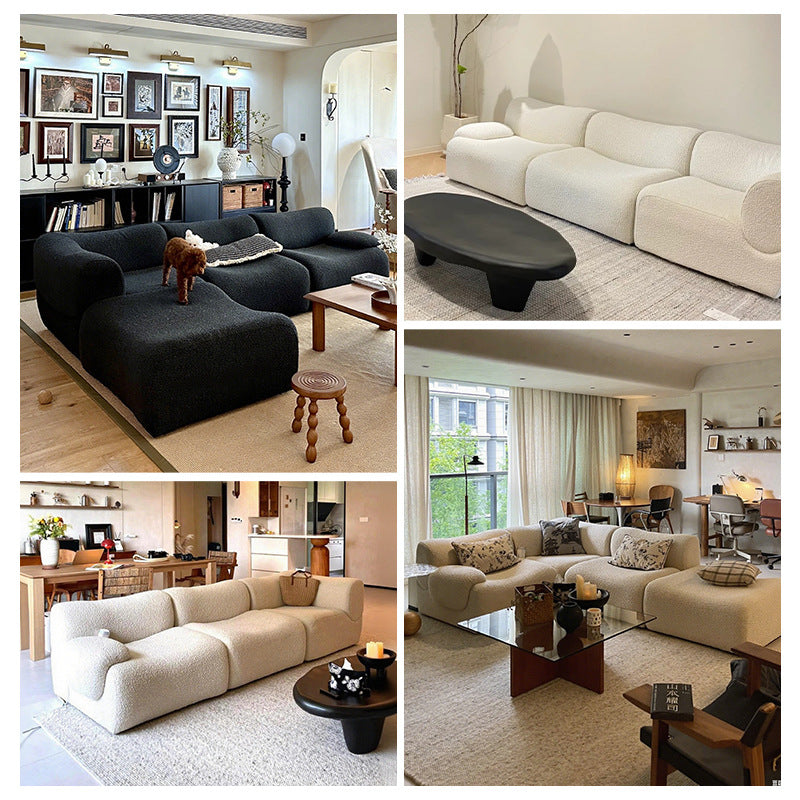 Bamboo-Shaped Modular Chenille Sofa - Frameless Cloud Sectional & Convertible Sofa Set