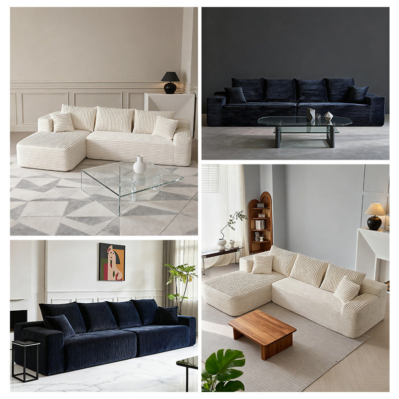 Minimalist Corduroy Modular Sectional - Frameless Cloud Sofa & Sofa Bed