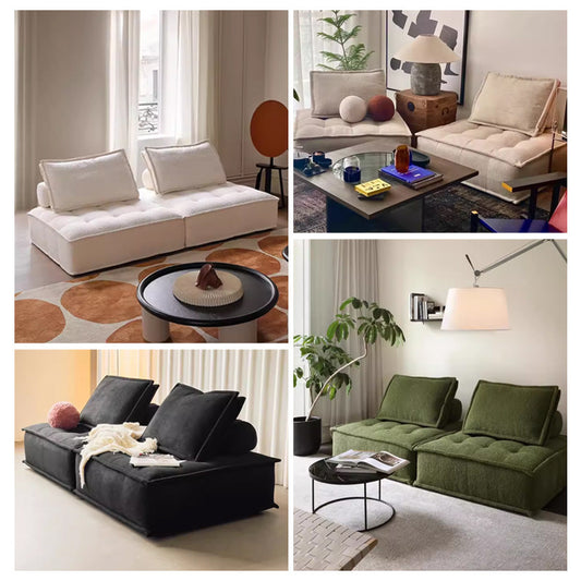 Tofu Modular Cloud Sofa Chair - Ultra-Soft Chenille Frameless Sectional & Lazy Couch