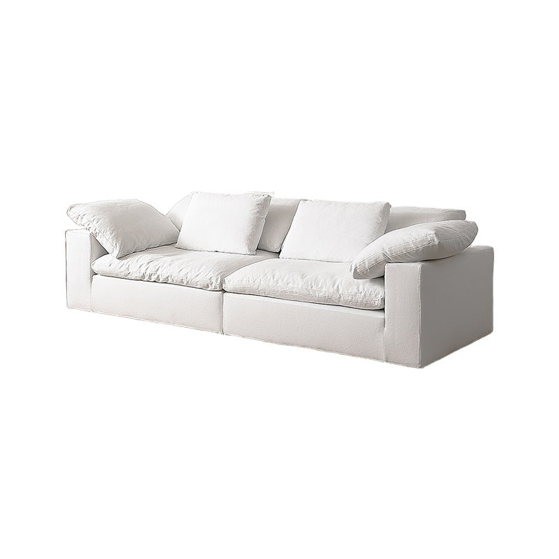 Modern Cloud Modular Sofa - Creamy White Fabric Sectional & Sofa Bed