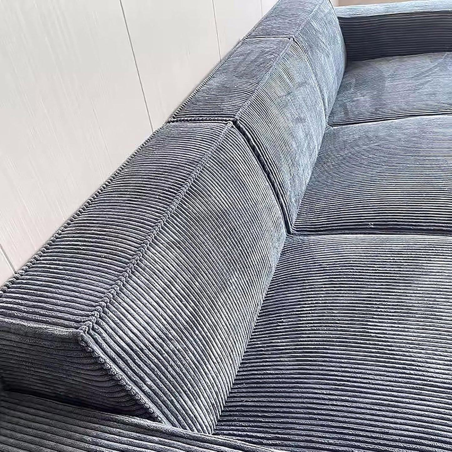 Tofu Block Corduroy Modular Sofa - Frameless Cloud Sectional & Convertible Sofa Bed