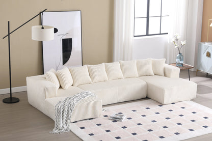 Minimalist Corduroy Modular Sectional - Frameless Cloud Sofa & Sofa Bed