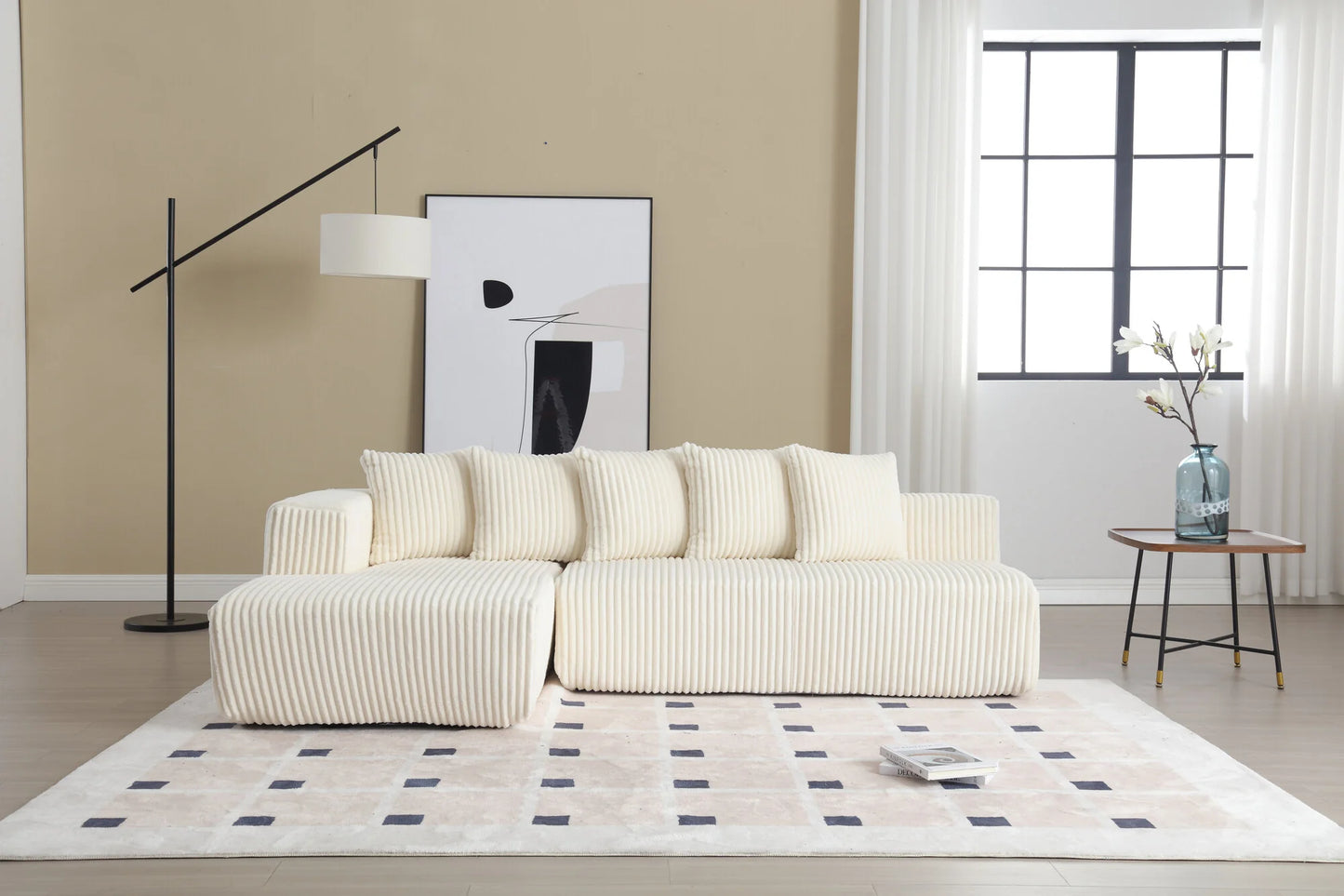 Minimalist Corduroy Modular Sectional - Frameless Cloud Sofa & Sofa Bed