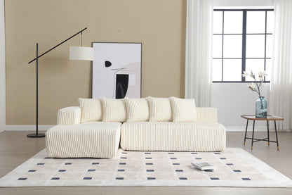 Minimalist Corduroy Modular Sectional - Frameless Cloud Sofa & Sofa Bed