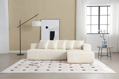Minimalist Corduroy Modular Sectional - Frameless Cloud Sofa & Sofa Bed